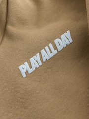 Taupe Brown Printed Slogan Long Sleeve Hoodie (3mths-7yrs) - Image 8 of 8