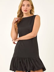 Roman Black Bubble Hem Mini Dress - Image 4 of 5