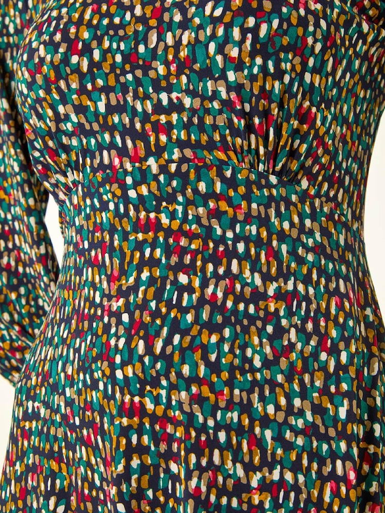 Roman Green Spot Print Frill Stretch Dress - Image 5 of 5 Roman Green Spot Print Frill Stretch Dress - Image 5 of 5