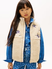 Tommy Hilfiger Floral Embroidery Relaxed Teddy Gilet - Bilde 1 av 6