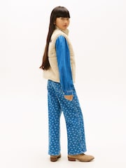 Tommy Hilfiger Brown Floral Embroidery Relaxed Teddy Gilet - Image 3 of 6