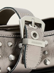 AllSaints Grey Holly Stud Metallic Ballet Flats Shoes - Image 4 of 4
