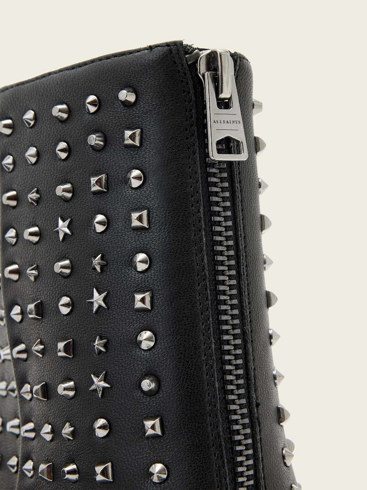 AllSaints Black Natasha Stud Boots - Image 4 of 4 AllSaints Black Natasha Stud Boots - Image 4 of 4