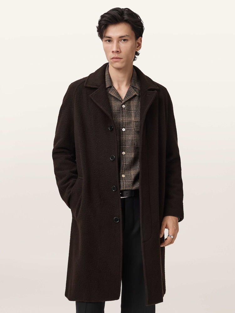 AllSaints Brown Duke Coat - Image 1 of 6 AllSaints Brown Duke Coat - Image 1 of 6