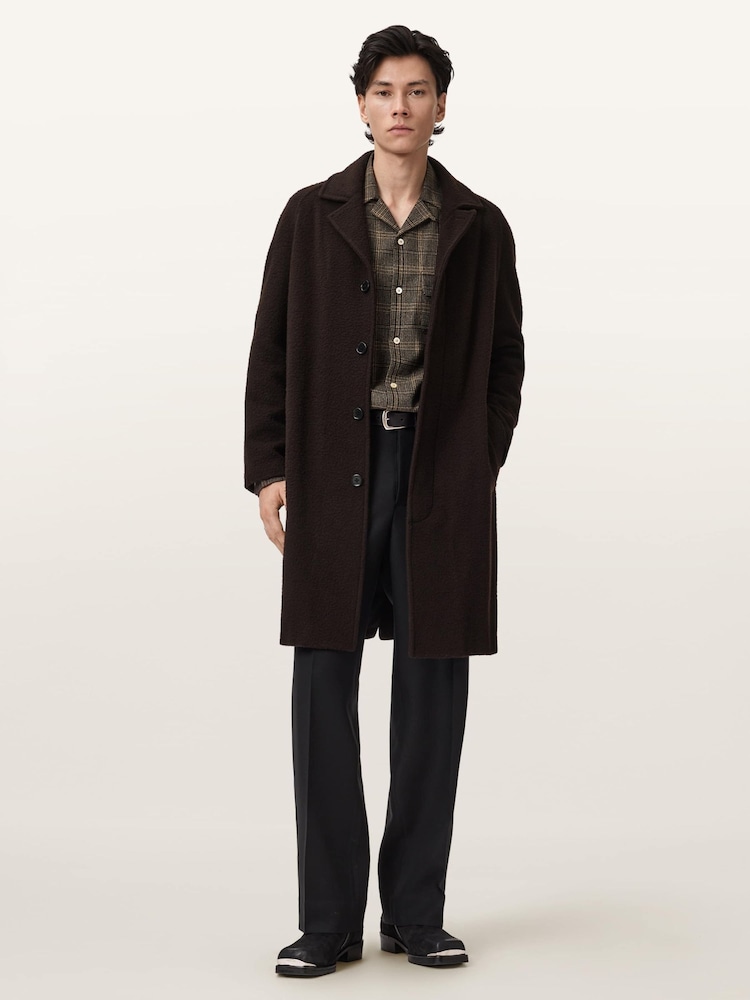 AllSaints Brown Duke Coat - Image 2 of 6 AllSaints Brown Duke Coat - Image 2 of 6