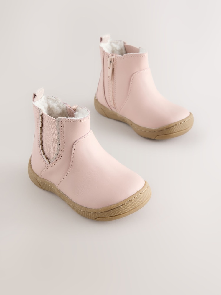 Pink Leather First Walker Chelsea Boots - Image 1 of 5 Pink Leather First Walker Chelsea Boots - Image 1 of 5