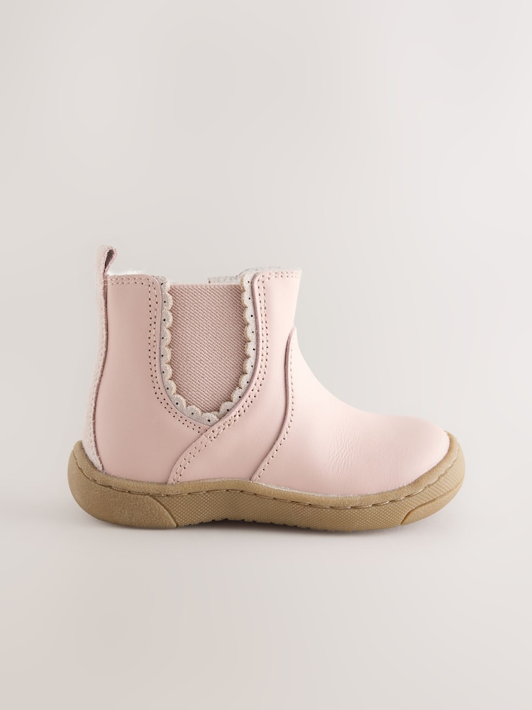 Pink Leather First Walker Chelsea Boots - Image 2 of 5 Pink Leather First Walker Chelsea Boots - Image 2 of 5