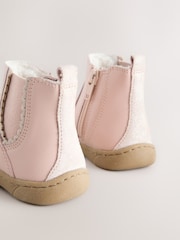 Pink Leather First Walker Chelsea Boots - Image 3 of 5