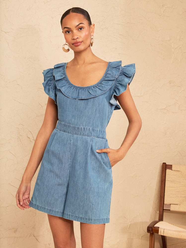 Love & Roses Playsuit With Frill Edge Detail - Bild 1 von 4