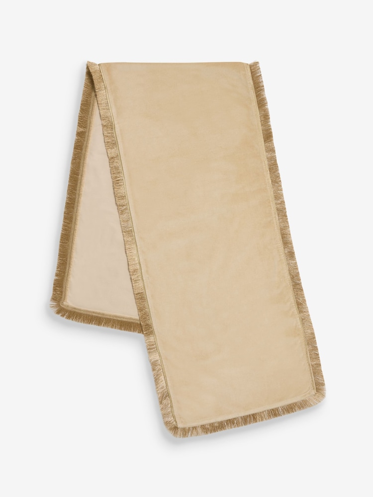 Velvet Fringed Table Runner - صورة 4 من 4 Velvet Fringed Table Runner - صورة 4 من 4