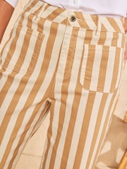 Love & Roses Ecru Petite Straight Leg Crop Jeans With Stripe Detail - Image 4 of 5