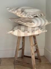 Ellenvale Interiors Natural Hallie Stripe Ruffle Cushion Cover - Image 5 of 5