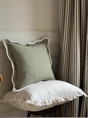 Ellenvale Interiors Sage Chloe Scalloped Edge Cushion Cover - Image 2 of 3