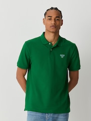 Tennis Green Embroided Regular Fit Short Sleeve Pique Polo Shirt - Image 1 of 4