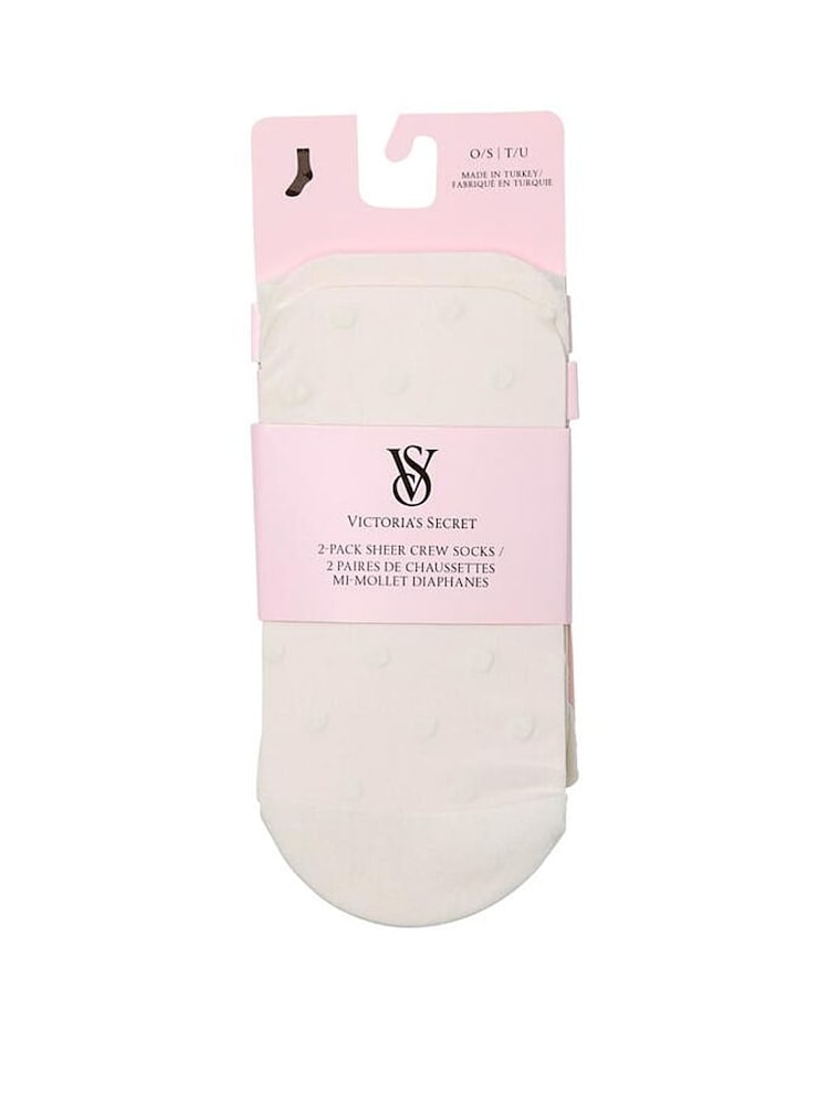 Victoria's Secret Soft Ivory White 2 Pack Sheer Socks - Image 1 of 2 Victoria's Secret Soft Ivory White 2 Pack Sheer Socks - Image 1 of 2