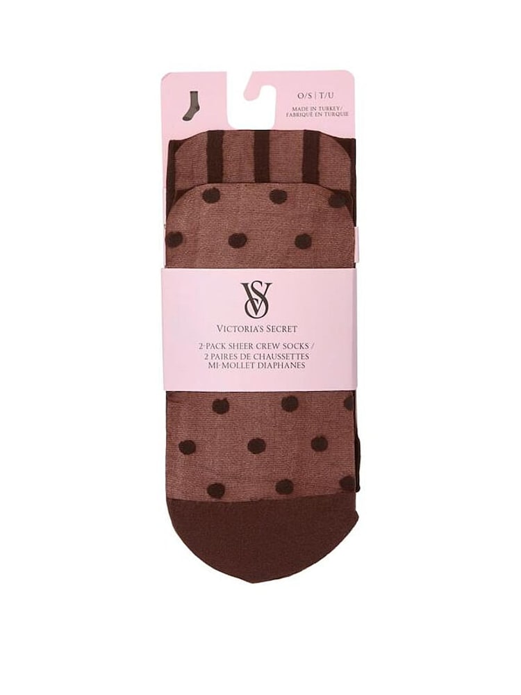 Victoria's Secret Ganache Brown 2 Pack Sheer Socks - Image 1 of 2 Victoria's Secret Ganache Brown 2 Pack Sheer Socks - Image 1 of 2