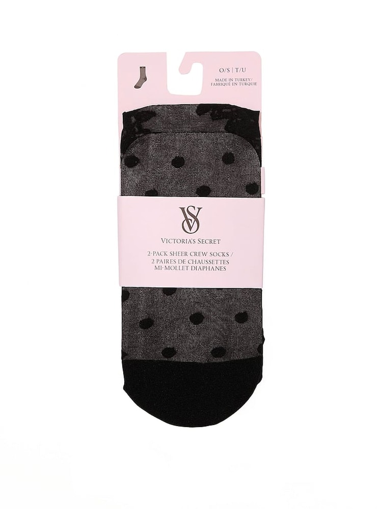 Victoria's Secret Black 2 Pack Sheer Socks - Image 1 of 2 Victoria's Secret Black 2 Pack Sheer Socks - Image 1 of 2