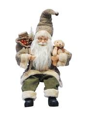Festive No Colour 45cm Sitting Santa Christmas Decoration Teddy - Image 1 of 1