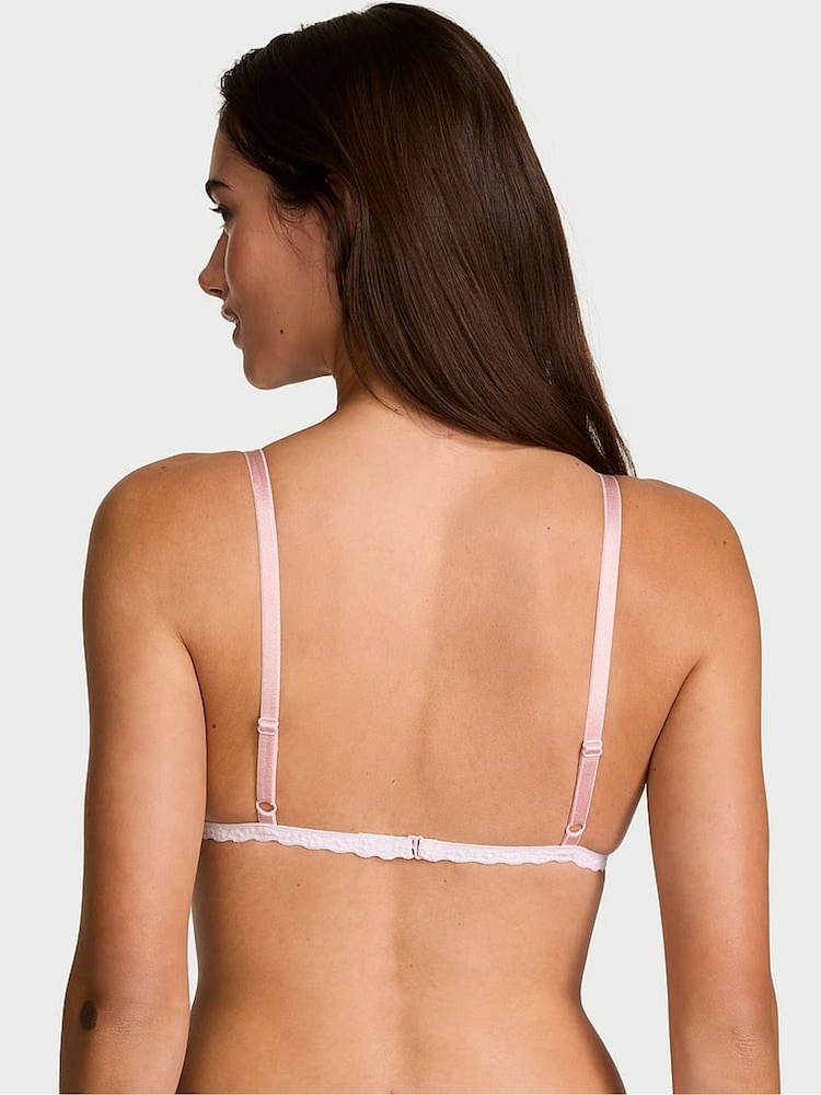 Victoria's Secret Pink Stripe Lace Triangle Bralette - Image 3 of 3 Victoria's Secret Pink Stripe Lace Triangle Bralette - Image 3 of 3