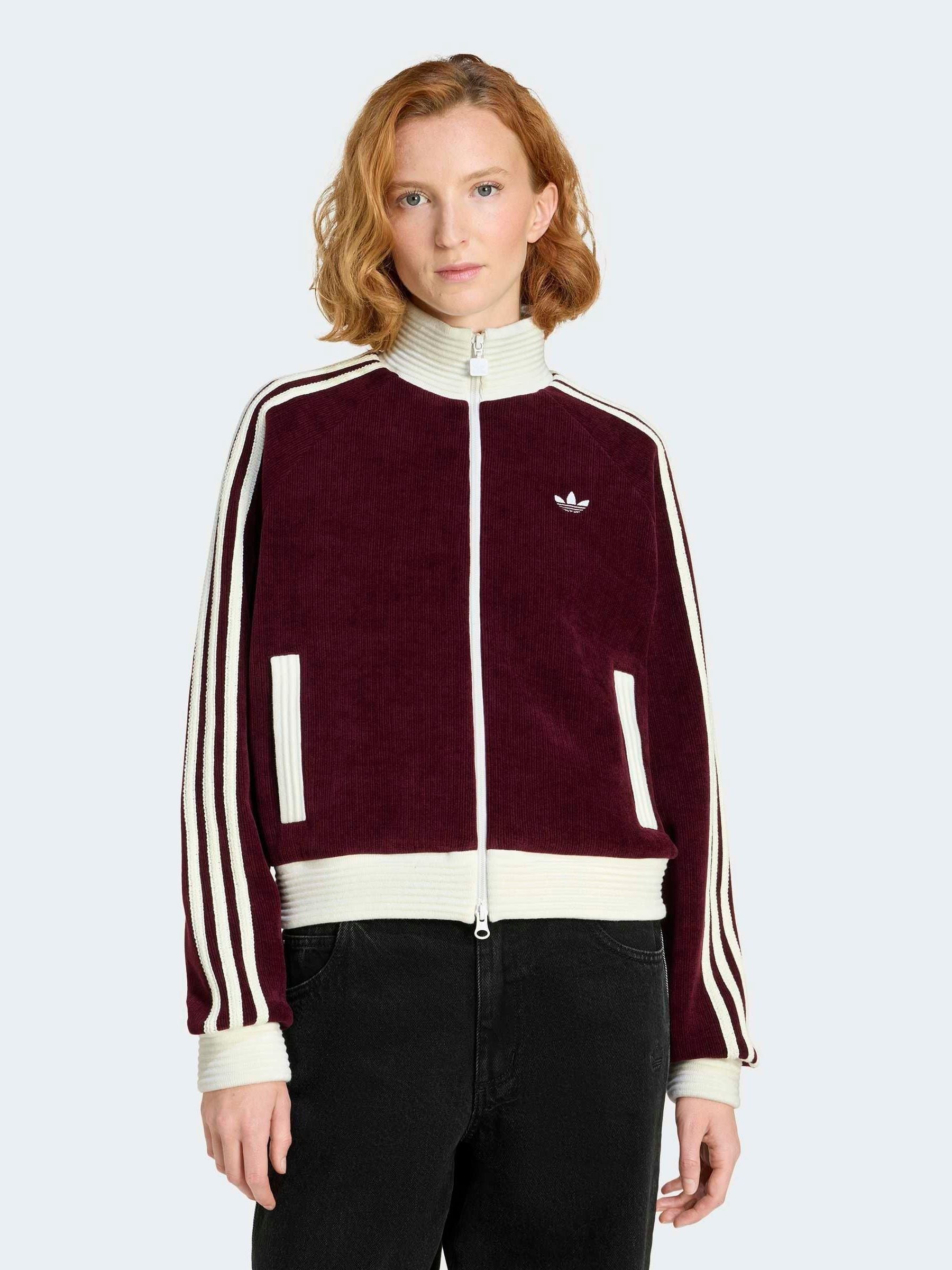 Buy adidas Originals Maroon Red Velour Knit Tracktop from Next USA