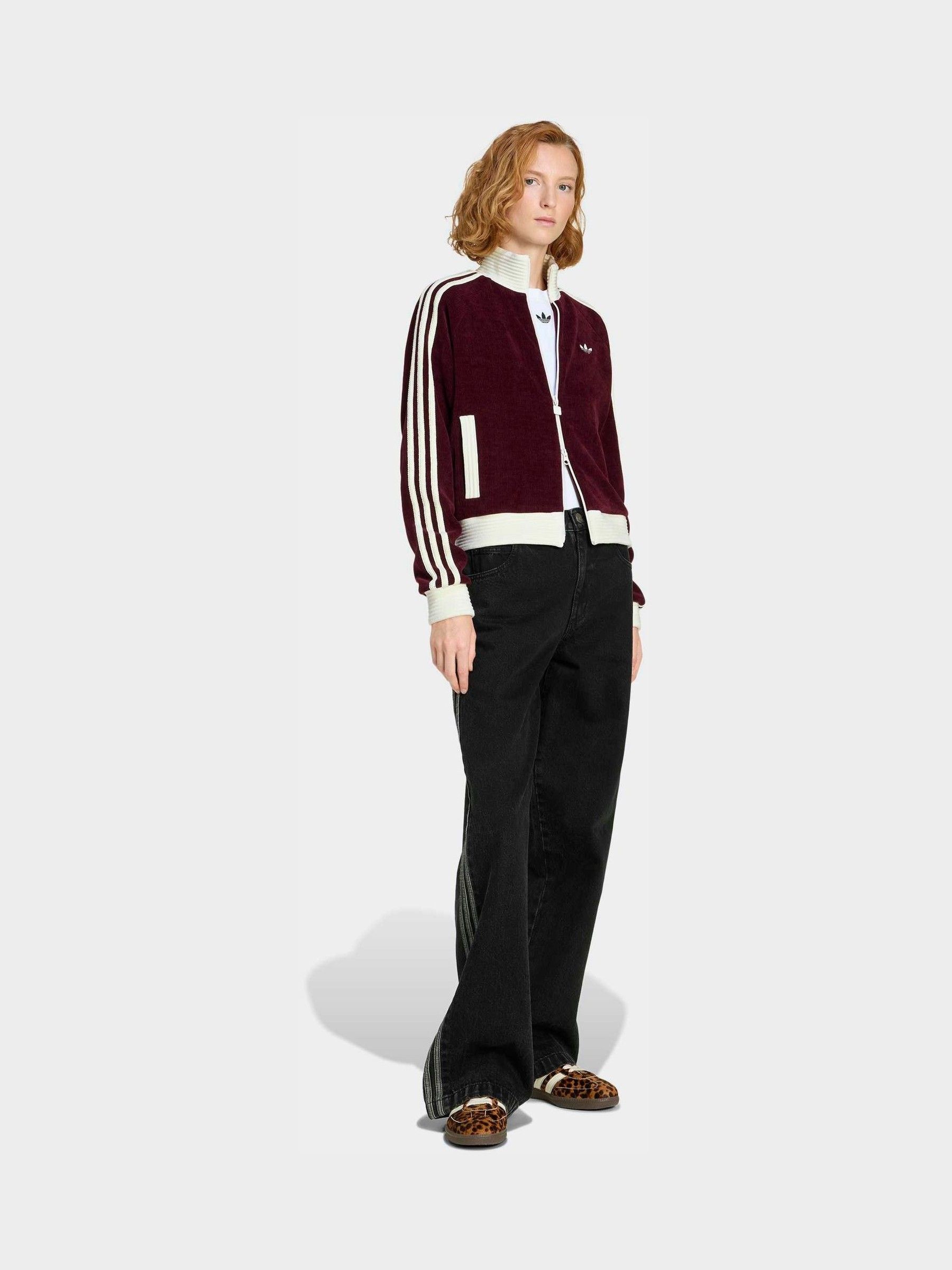 Buy adidas Originals Maroon Red Velour Knit Tracktop from Next USA