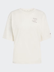 adidas White 3 Stripe Studio Graphic T-Shirt - Image 6 of 6