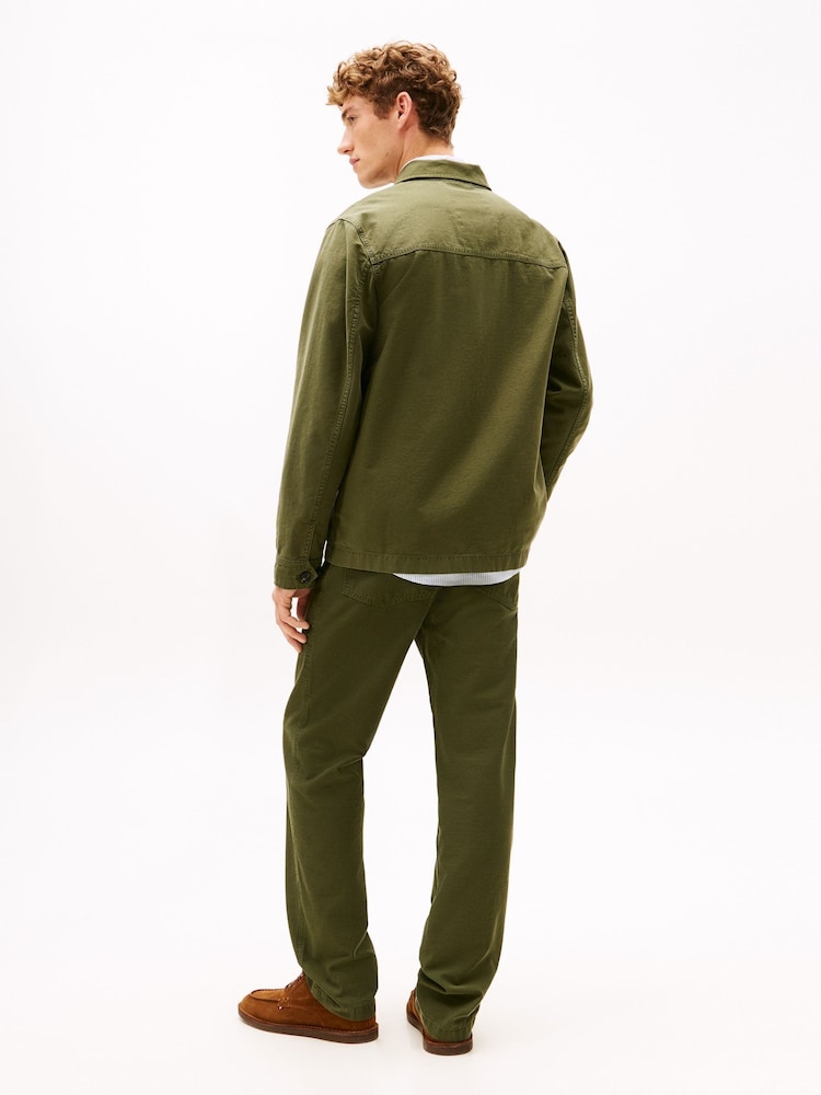 Tommy Hilfiger Green Textured Washed Sateen Utility Shirt Jacket - Image 2 of 6
