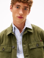 Tommy Hilfiger Green Textured Washed Sateen Utility Shirt Jacket - Image 5 of 6