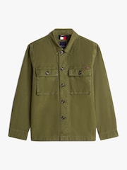 Tommy Hilfiger Green Textured Washed Sateen Utility Shirt Jacket - Image 6 of 6