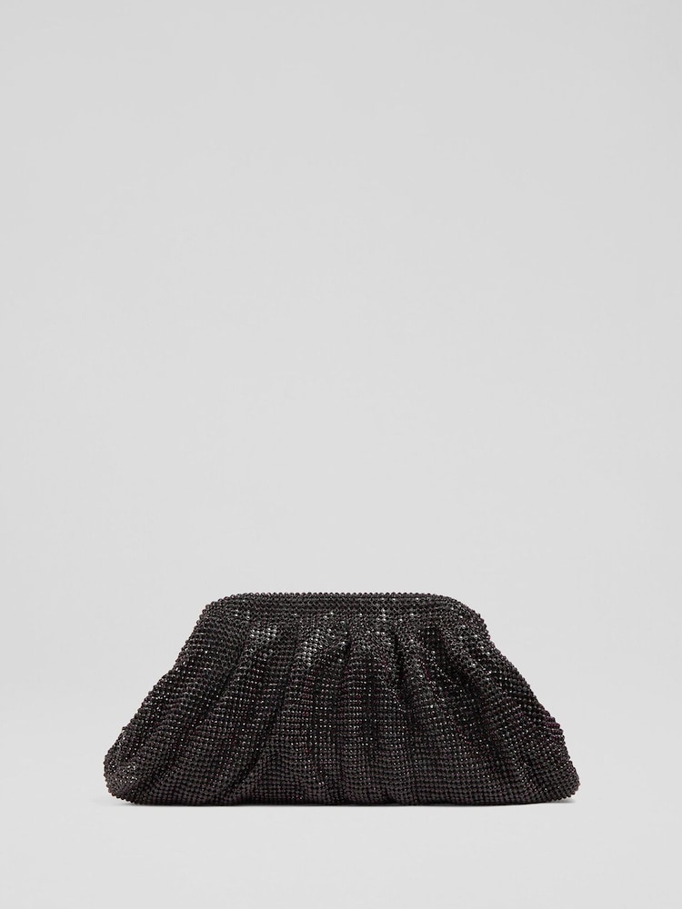 LK Bennett Black Mabel Nappa Leather Eyelet Bow Flats - Image 1 of 4 LK Bennett Black Mabel Nappa Leather Eyelet Bow Flats - Image 1 of 4