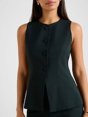 Forever New Green Hendrix Long Waistcoat - Image 5 of 5