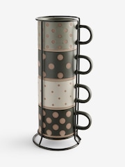 Polka Dot Stacking Mugs with Wire Stand - Obraz 1 z 1