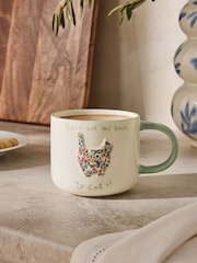 Ceramic Floral Cat Person Mug - Bilde 1 av 3