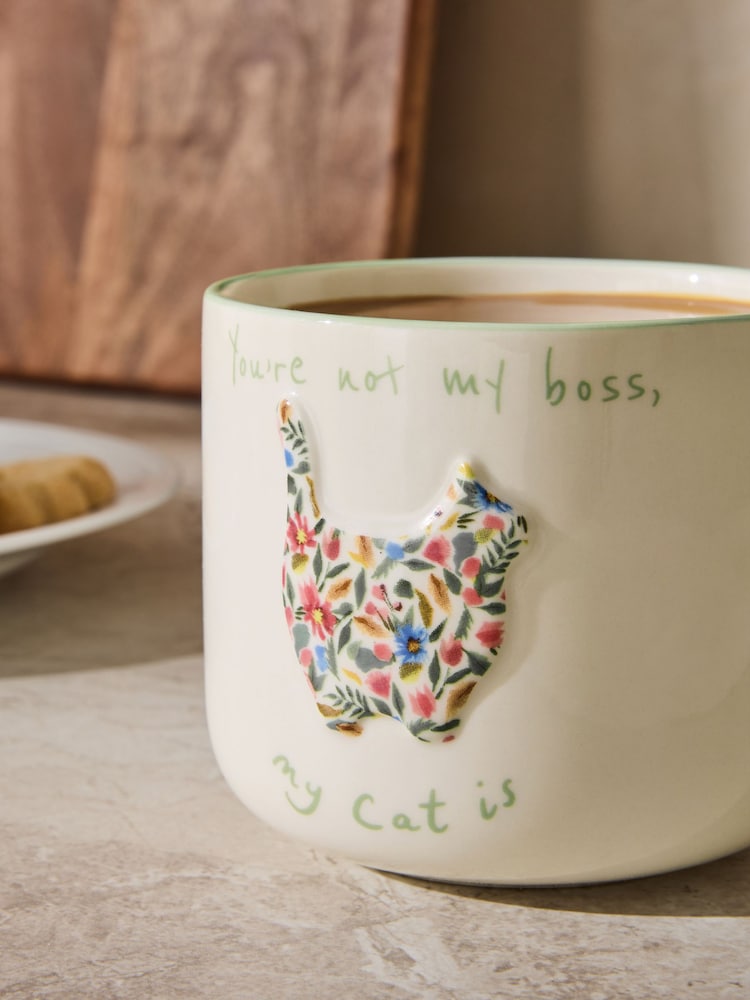 Ceramic Floral Cat Person Mug - Bilde 2 av 3