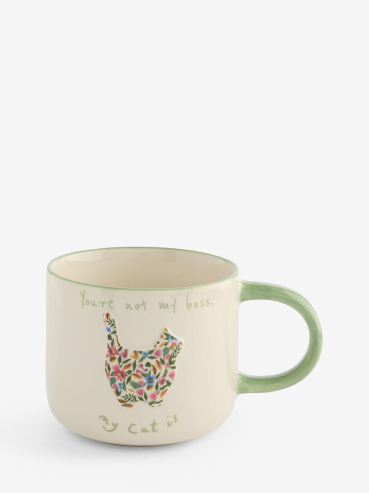 Ceramic Floral Cat Person Mug - Bilde 3 av 3
