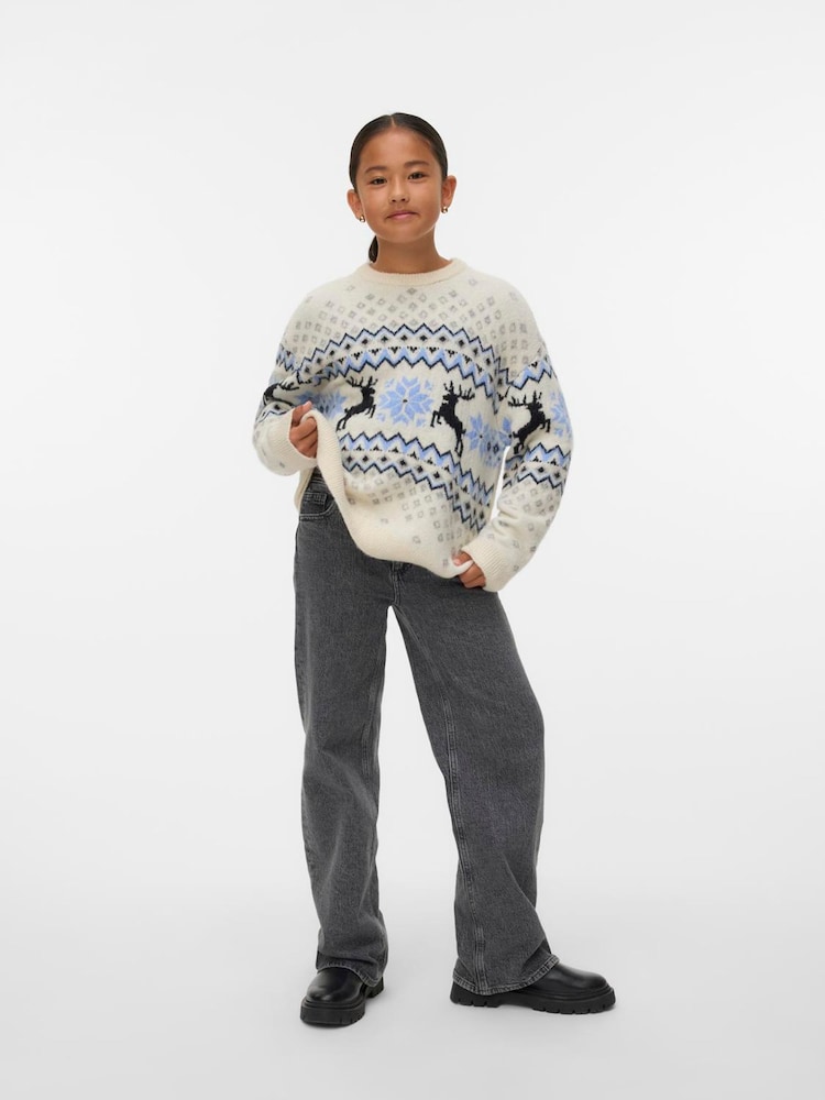 VERO MODA Cream Christmas Fairisle Knitted Jumper - Image 1 of 4 VERO MODA Cream Christmas Fairisle Knitted Jumper - Image 1 of 4