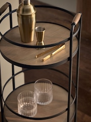 Black Industrial Multi Functional  3 Tier Round on wheel Bar And Drink Trolley - Image 2 of 8