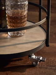 Black Industrial Multi Functional  3 Tier Round on wheel Bar And Drink Trolley - Image 3 of 8