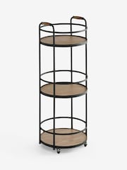 Black Industrial Multi Functional  3 Tier Round on wheel Bar And Drink Trolley - Image 4 of 8