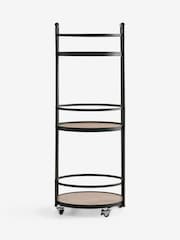 Black Industrial Multi Functional  3 Tier Round on wheel Bar And Drink Trolley - Image 7 of 8