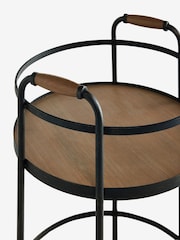 Black Industrial Multi Functional  3 Tier Round on wheel Bar And Drink Trolley - Image 8 of 8