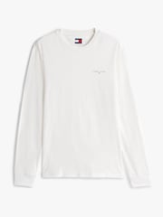 Tommy Jeans Natural Linear Logo Slim Long Sleeve T-Shirt - Image 5 of 5