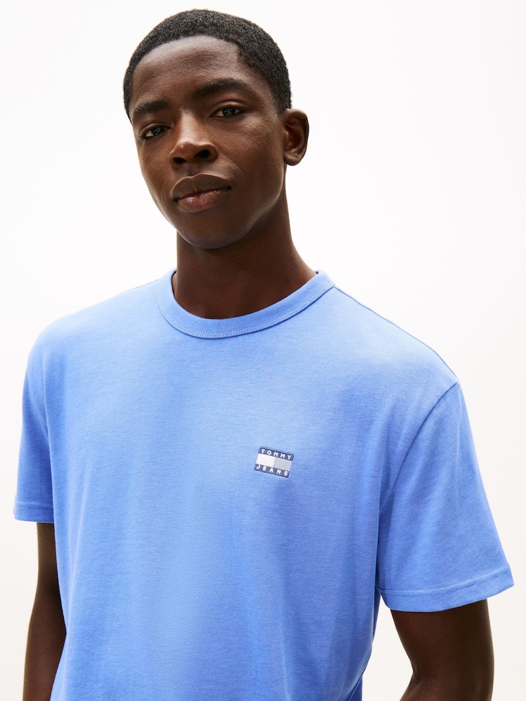 Tommy Jeans Blue Tonal Tommy Badge Jersey T-Shirt - Image 2 of 5
