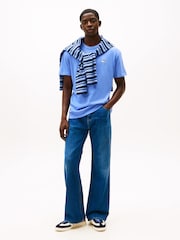 Tommy Jeans Blue Tonal Tommy Badge Jersey T-Shirt - Image 4 of 5