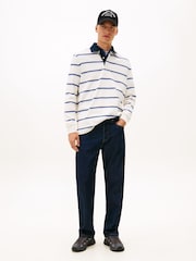 Tommy Jeans White Stripe Logo Label Relaxed Rugby Shirt - Image 3 of 5