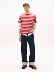 Tommy Jeans Red Jersey Relaxed Crew Neck T-Shirt - Image 3 of 5