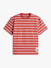 Tommy Jeans Red Jersey Relaxed Crew Neck T-Shirt - Image 5 of 5
