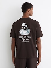 Reiss Chocolate Brown Crofton T-Shirt - Image 1 of 6