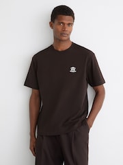 Reiss Chocolate Brown Crofton T-Shirt - Image 3 of 6