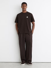 Reiss Chocolate Brown Crofton T-Shirt - Image 4 of 6